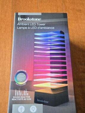 Brookstone Multicolor LED Ambient Tower Lamp - Blue, Purple, Pink, Yellow